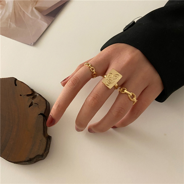 Hi/ Gold Fashion Ring Set Elegant Luxury Simple Geometry Jewerly Women Fashion Accessories Gift