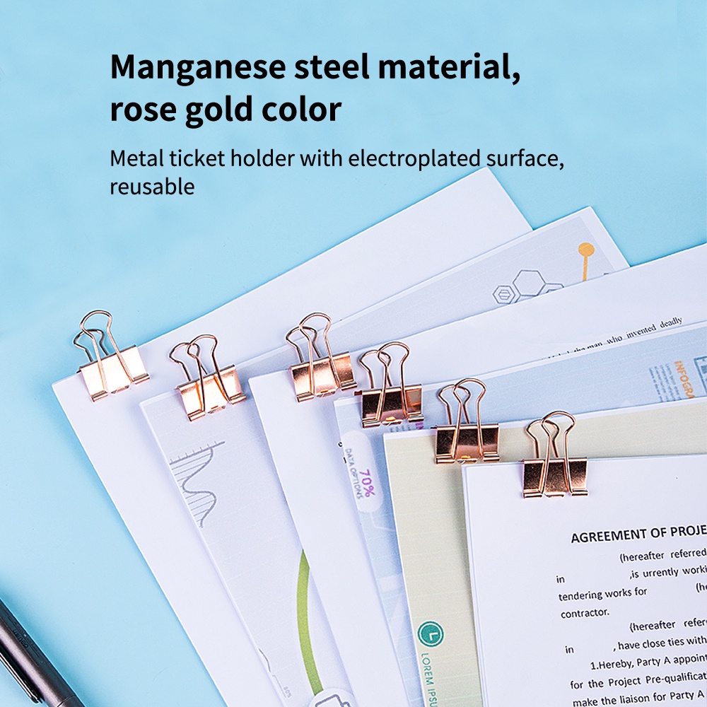 Deli Office Binder Clip / Penjepit Rose Gold Isi 12 / 25pcs 78200 78201