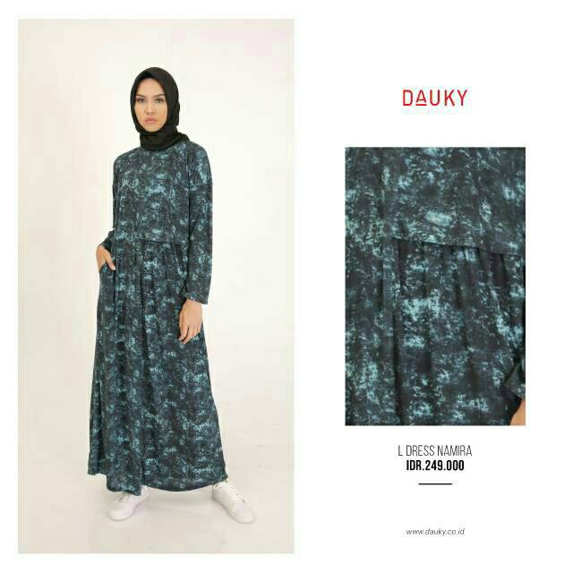 L Dress Namira Dauky|| Gamis Kaos Tenyaman