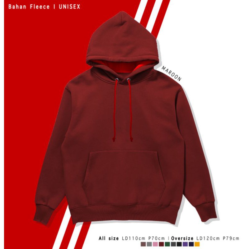 JAKET HOODIE UNISEX POLOS FLEECE