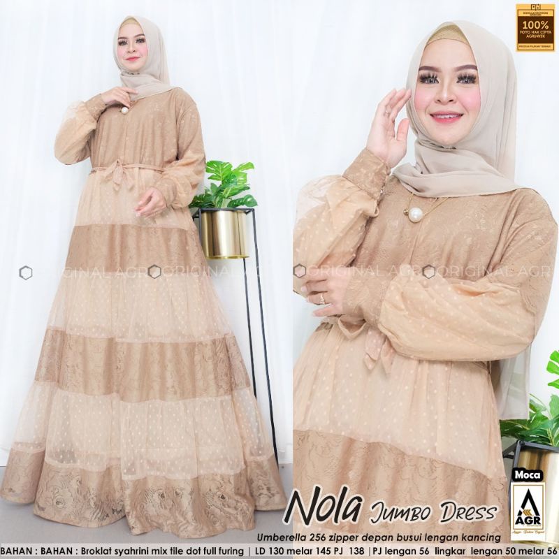 Nola Brokat Jumbo Dress ld 130cm