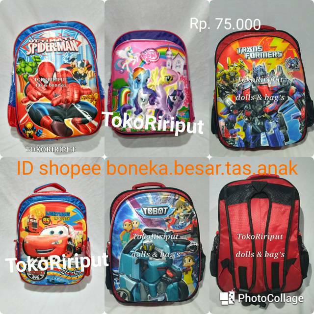  tas  ransel sekolah anak 3D timbul kuda poni backpack 