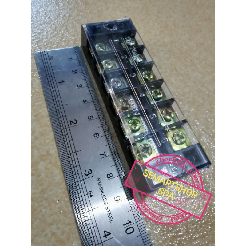 Jual Terminal Block Hitam 6 Pole 25 Ampere | Shopee Indonesia