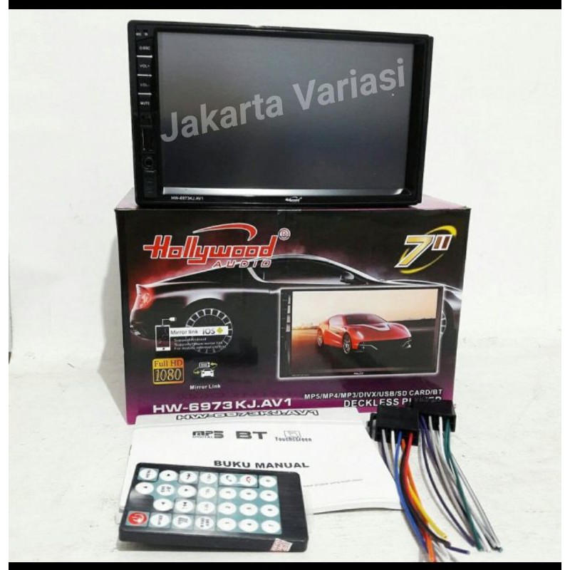 Headunit Doubledin Hollywood HW 6973 7inch Deckless Tidak Fullglass