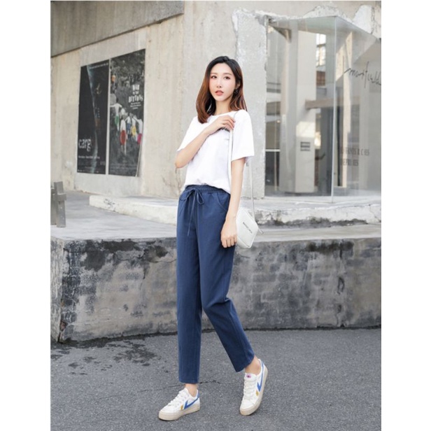 Celana Panjang Wanita Linen / Casual Pants / Korean Ankle Pants  Katun Linen Formal Kasual Import