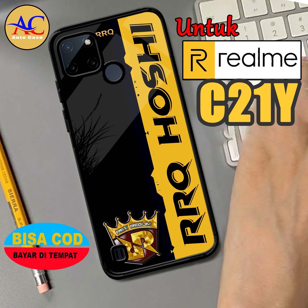 Softcase Glass kaca untuk REALME C21Y RRQ Casing Handphone Case Hp Procamera