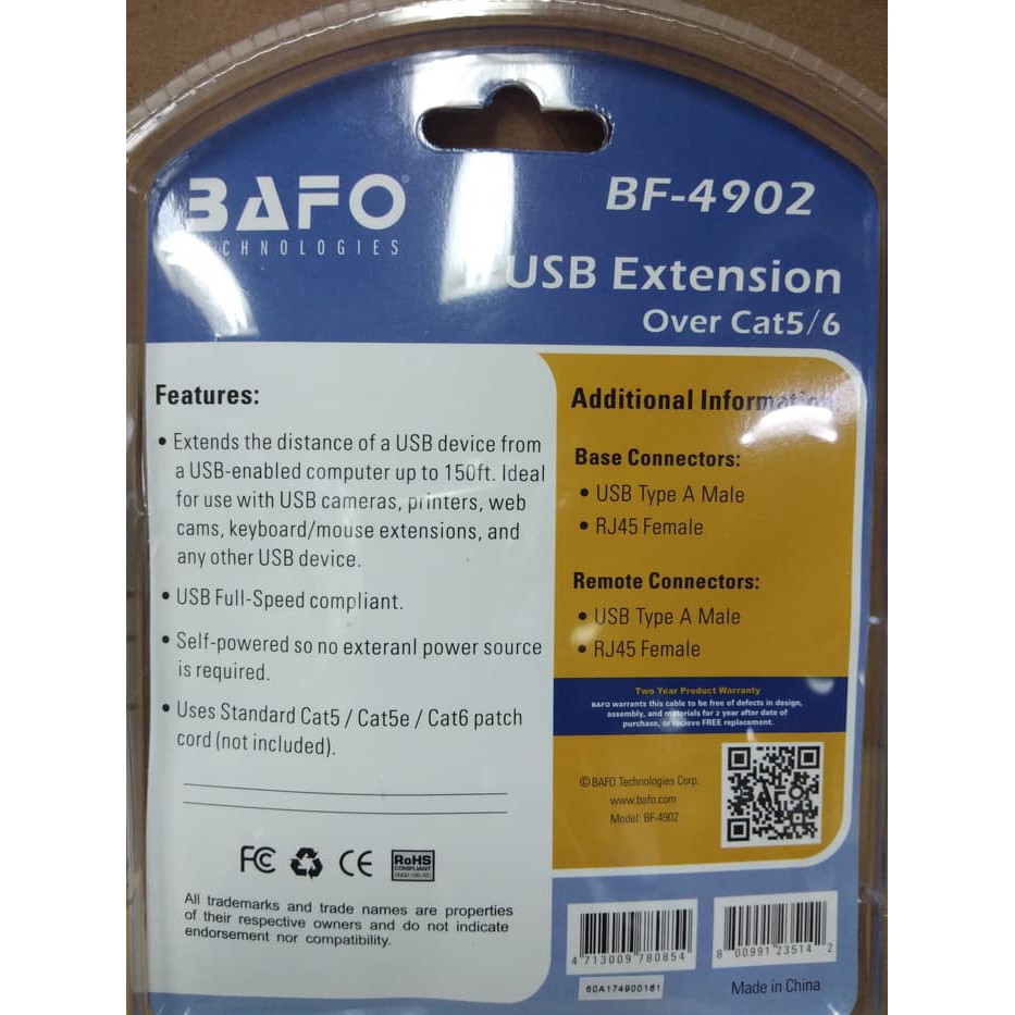 Bafo BF-4902 USB Extension over Kabel LAN