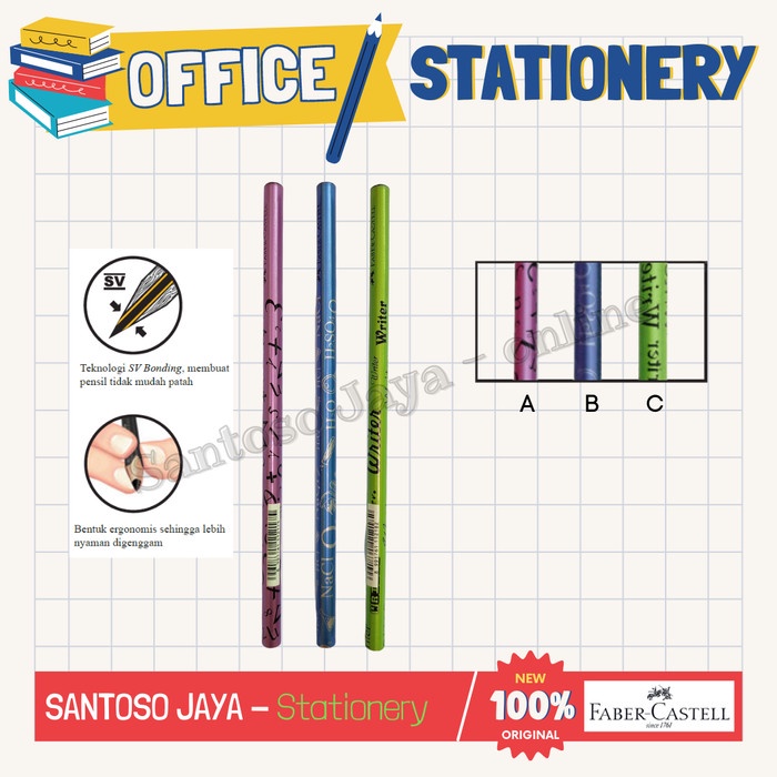 

Pensil 2B FABER CASTELL Motif FUN SCHOOL - Pencil Fun School 2-B