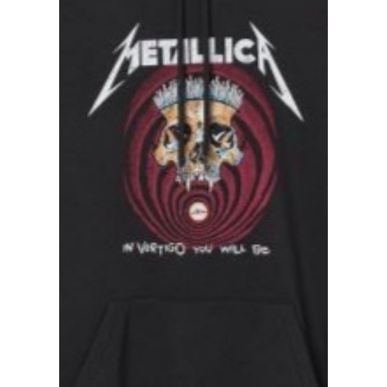 Hoodie Jaket Pria Wanita HnM H&amp;M Metallica Vertigo Hitam Full Tag