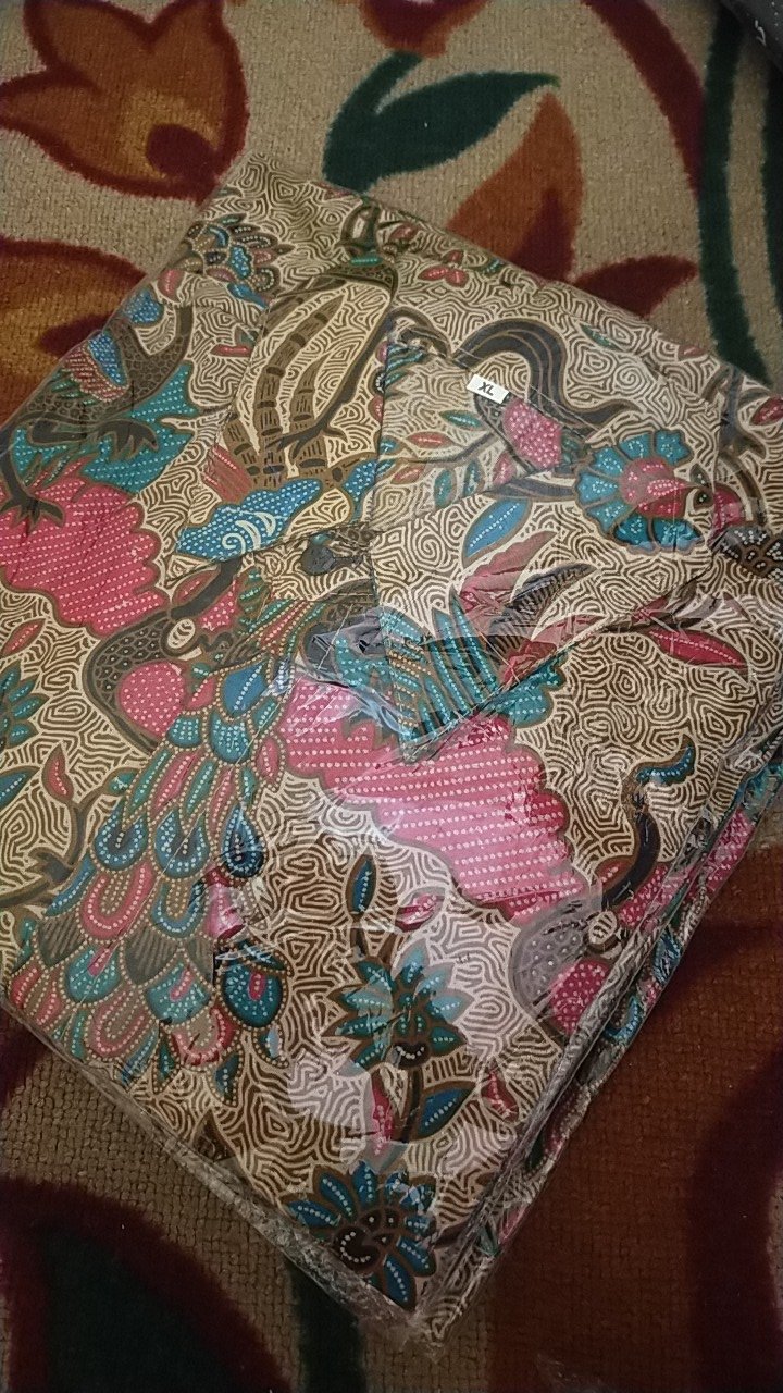 Kemeja Batik Pria Lengan Pendek Size M L Xl Xxl  Bswart Batik Hrb026 Kenongo Hem Panjang Padi