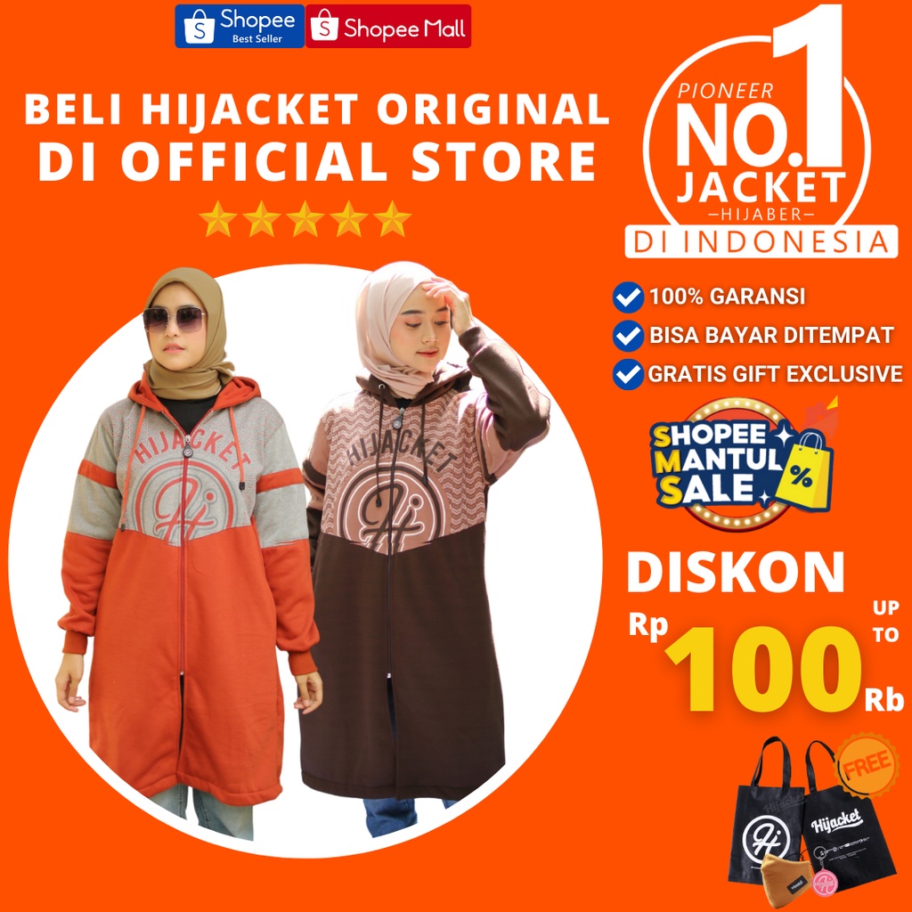 ✅Beli 1 Bundling 3✅ Hijacket ARABELLA Original Jacket Hijaber Jaket Wanita Muslimah Azmi Hijab