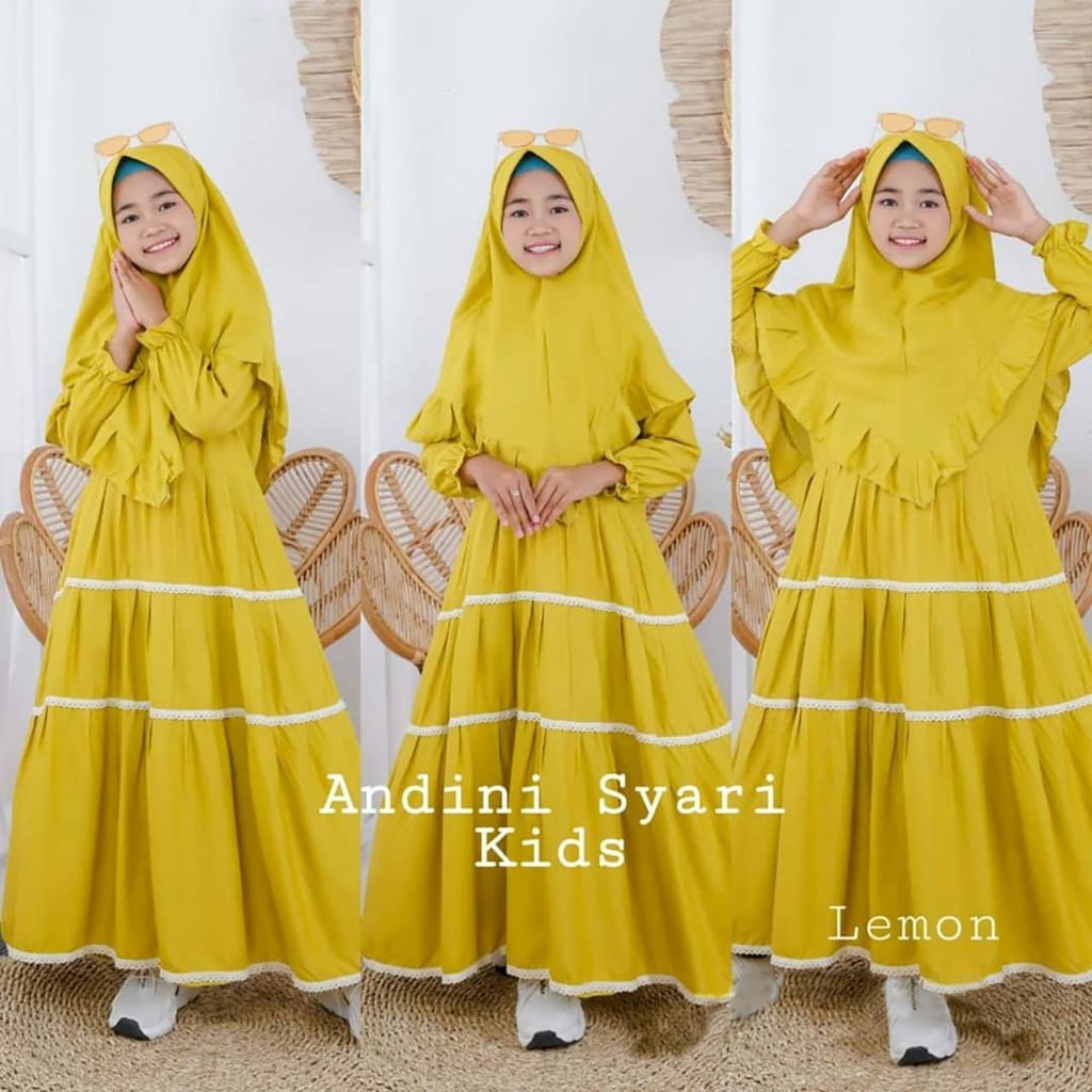 PAKAIAN MUSLIM ANAK PEREMPUAN GAMIS SYARI ANDINI KID DMR