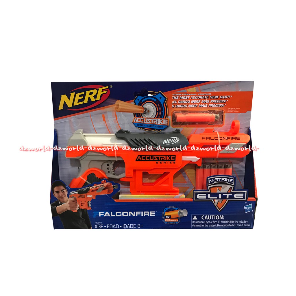 Nerf Accustrike FalconFire Pistol Mainan termasuk blaster baut 2 buah 10 anak panah dan instruksi