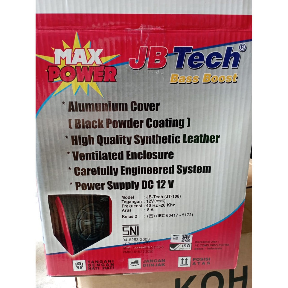 Subwoofer Aktif JB-Tech JT-108 BassTube Kotak / Bass Box Aktif 10 Inch / Basstube Petak Aktif / Subwoofer Aktif Bass Box JB Tech