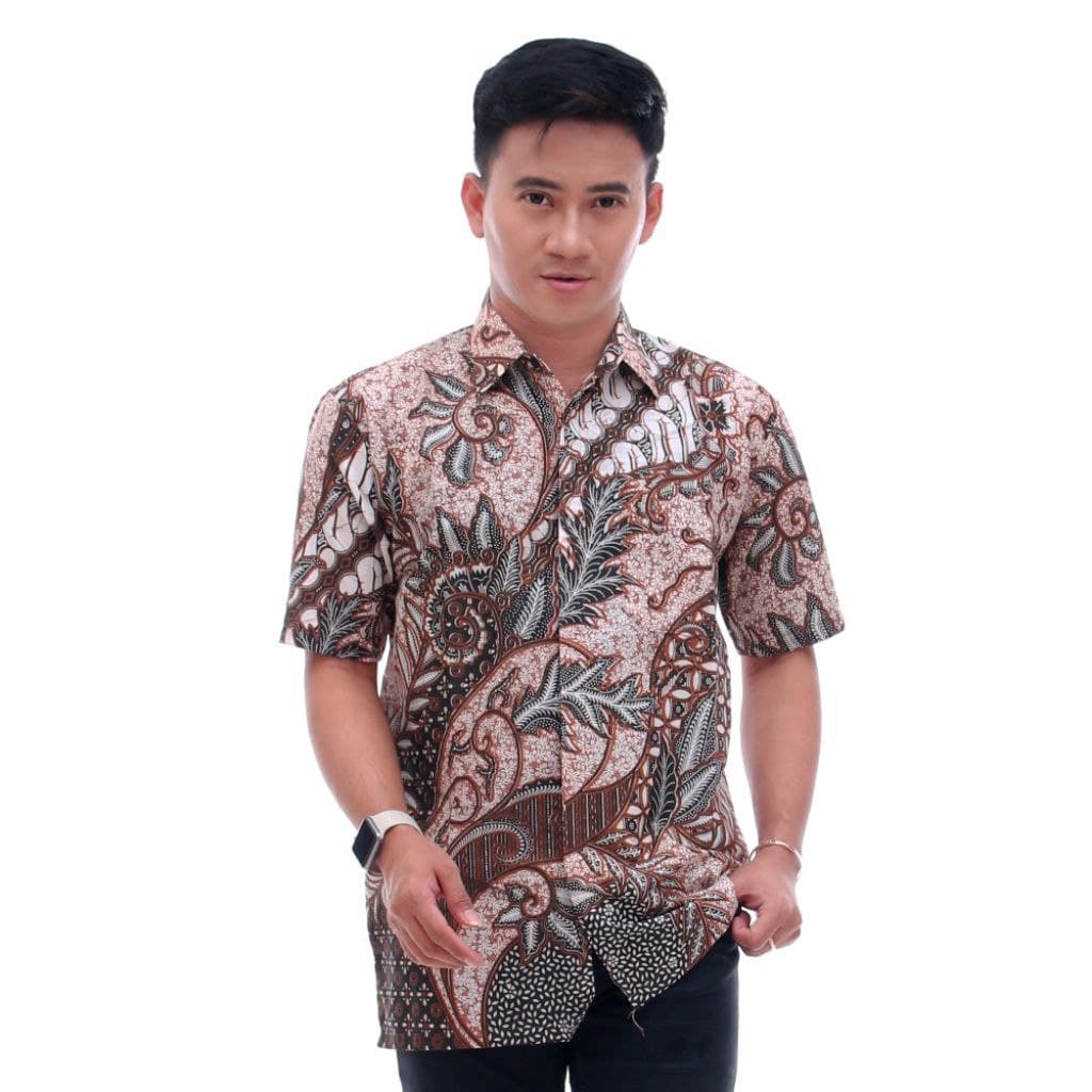 GROSIR BATIK MURAH PEKALONGAN | NEW ARRIVAL DISTRO BATIK PRIA SOGAN HRB026 BATIK IPNU HEM PRIA