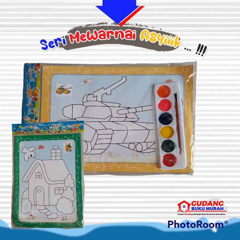 

Seri Mewarnai asik | 1 buku 2 gambar | buku mewarnai dengan cat | mewarnai asik | buku mewarnai murah | buku mewarnai anak