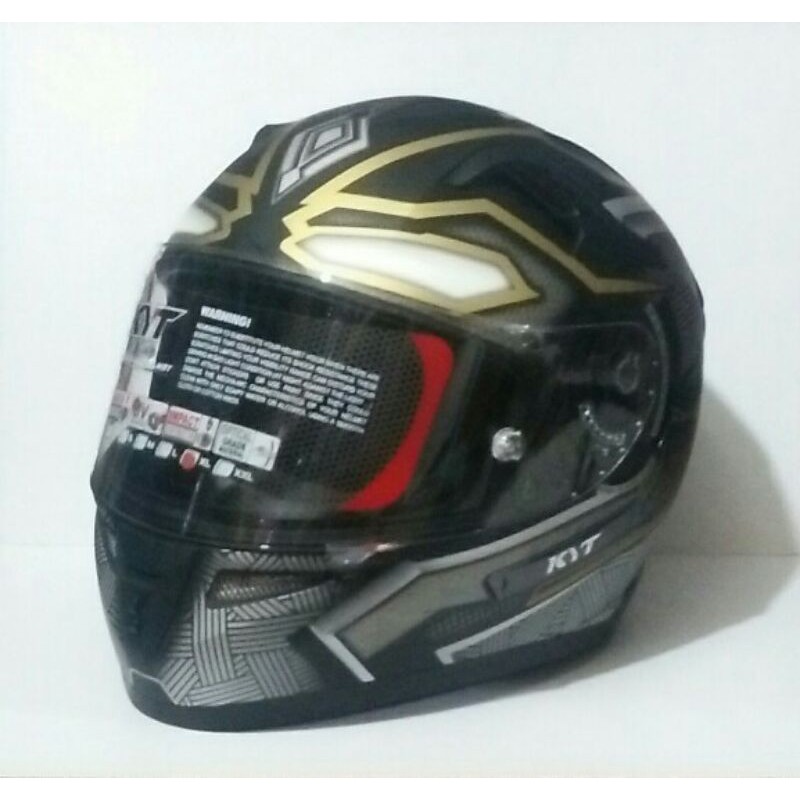 HELM KYT K2 RIDER BLACK PANTHER FLAT DAN PIN LOCK||KYT BLACK PANTHER||BLACK DOFF GOLD DOUBLE VISOR