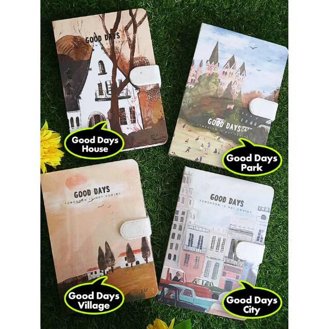 

Buku Diary Fancy Hardcover Kunci Magnet - GOOD DAYS - House