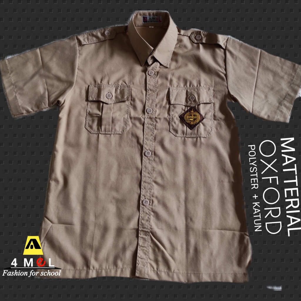 RB AMeL.Baju pramuka lengan pendek Seragam sekolah SD/SMP/SMA.kain Oxford