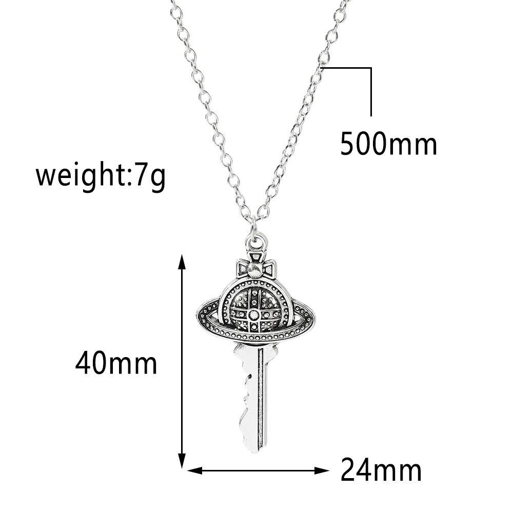 Kalung Rantai Liontin Salib Tengkorak Saturnus Burung Hantu Bahan Titanium Steel Gaya Punk Korea Untuk Pria