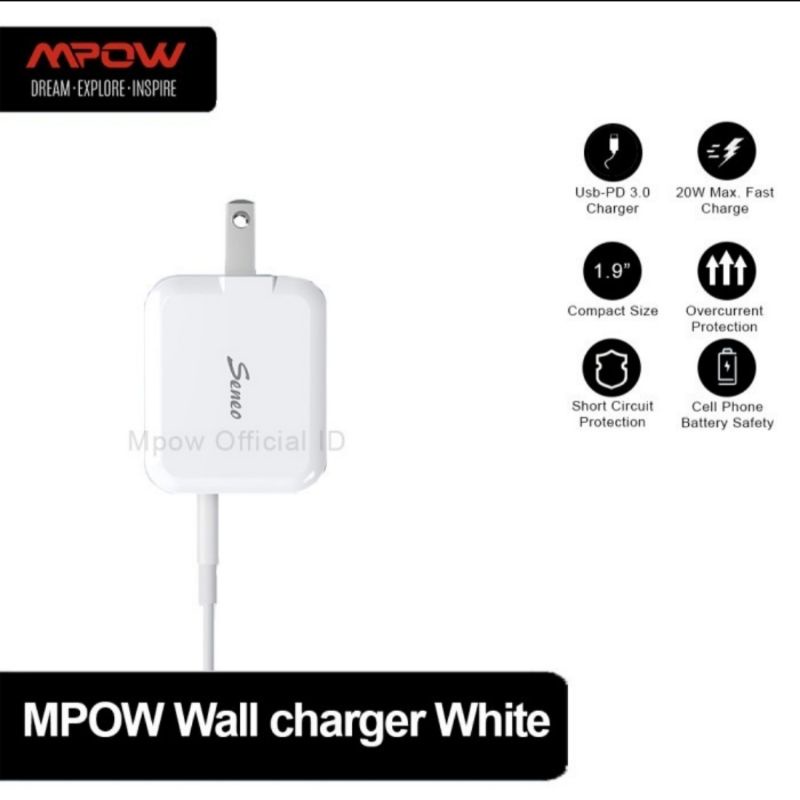 Charger 20W Mpow Seneo Wall Charger USB-C PD 20W
