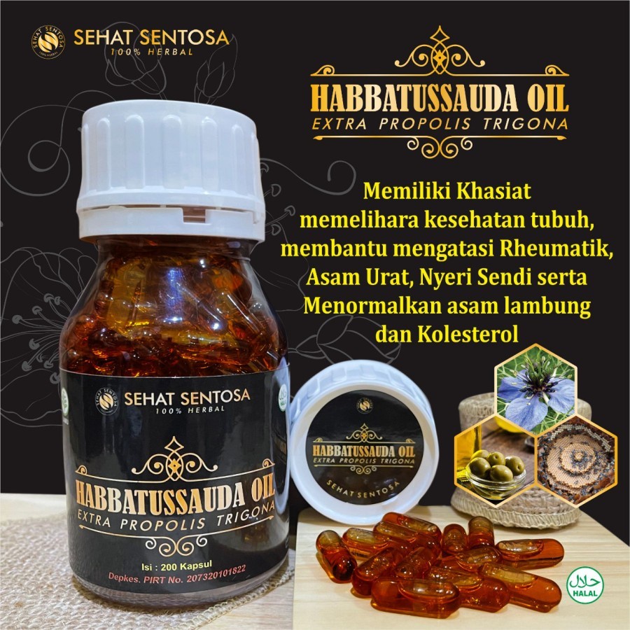 TERLARIS!!! Habbatussauda Extra Propolis Trigona 200 Kapsul Minyak Habbasyi oil Habbat Trigona