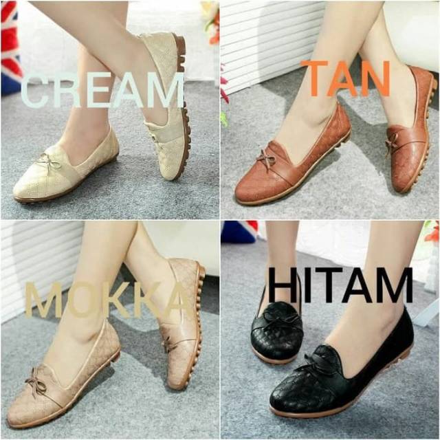 Flat shoes kulit ular sintetis Mulan