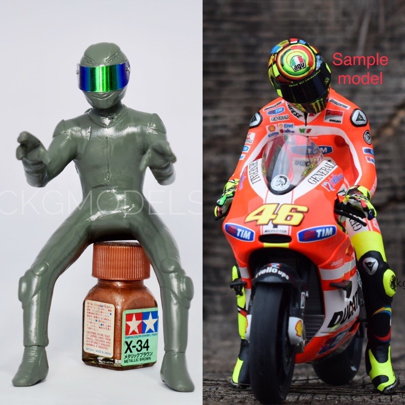 Figure Resin + Decal Valentino Rossi Burnout Motogp 2011