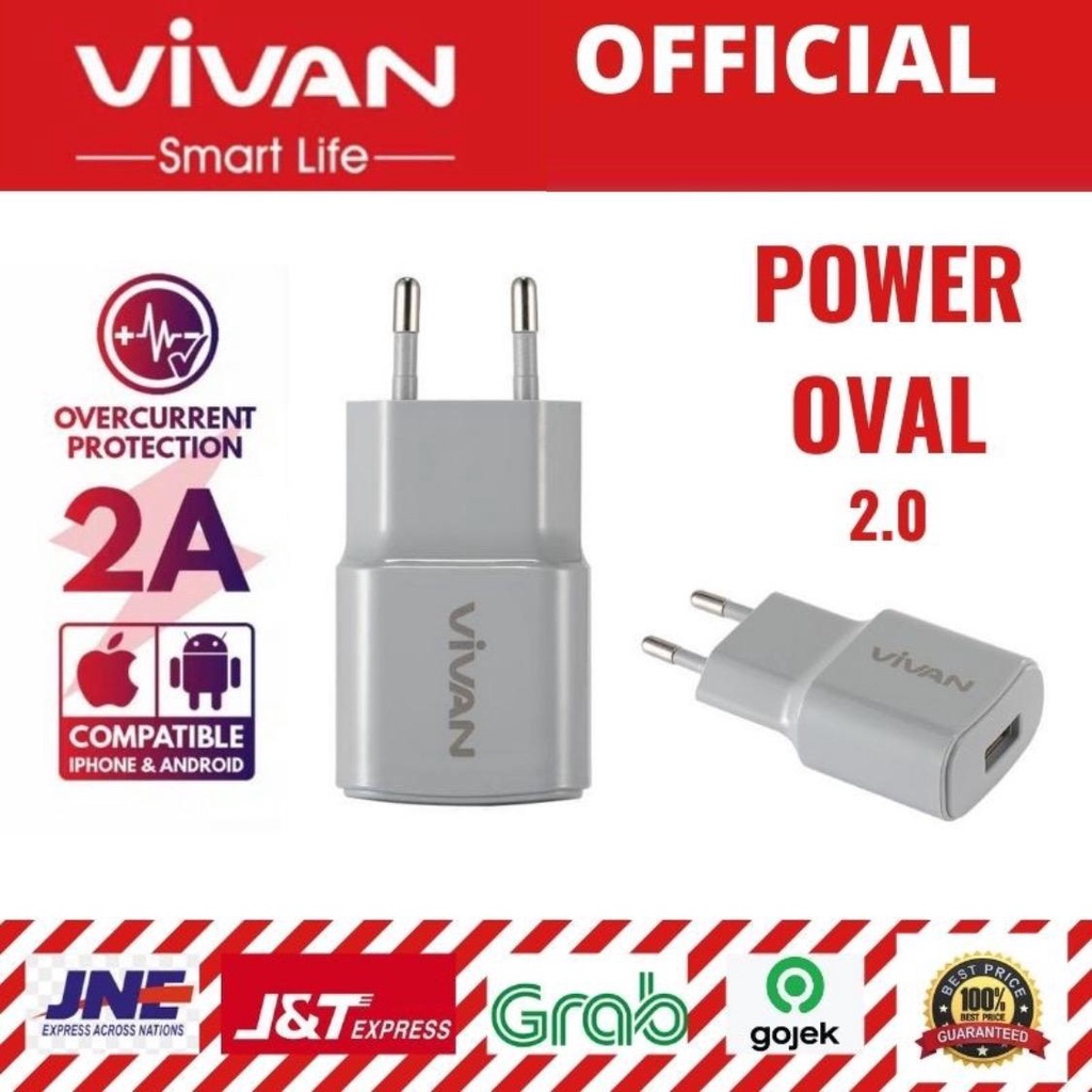 Vivan Power Oval 2A Single USB Garansi 1 tahun