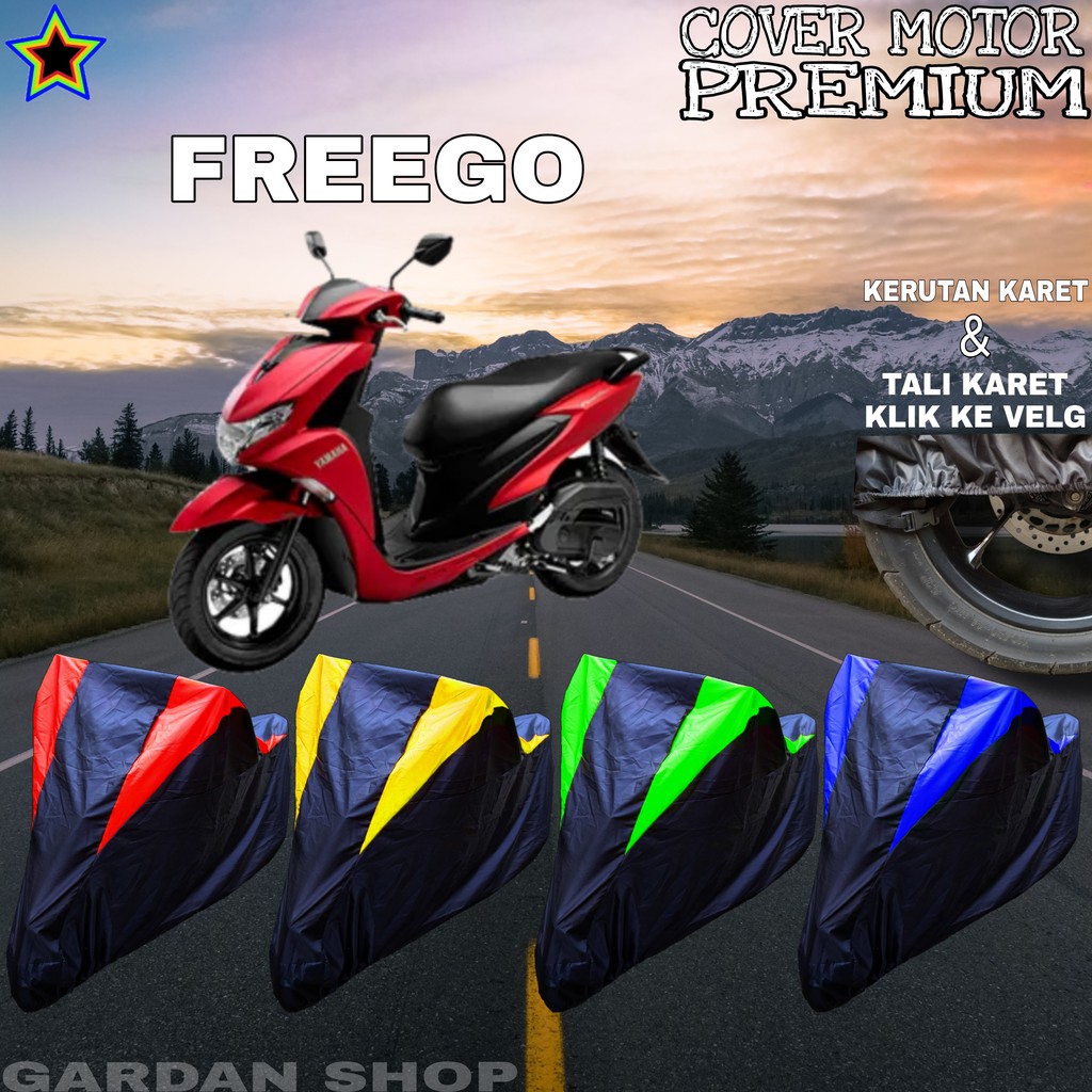 Sarung Motor FREEGO Hitam KOMBINASI Body Cover Penutup Pelindung Motor Freego PREMIUM