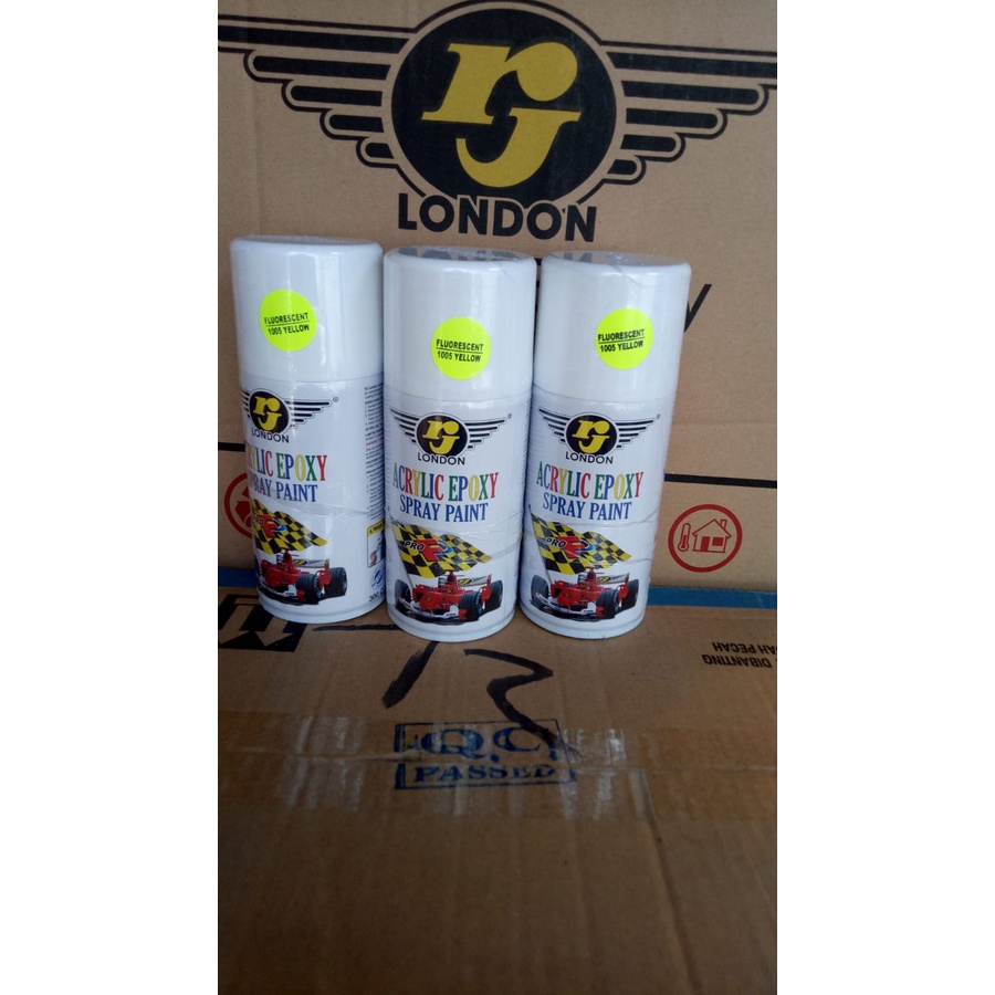 cat semprot pilok pilox rj 300cc rj london fluorescent yellow 1005 stabilo kuning 1005 300cc