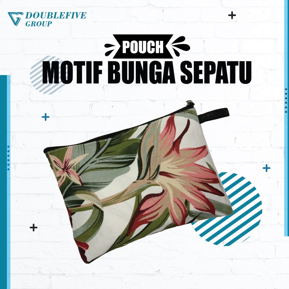 Pouch Kosmetik Souvenir Dompet kanvas Murah uk 20 x 13 Kanvas Motif Sepatu