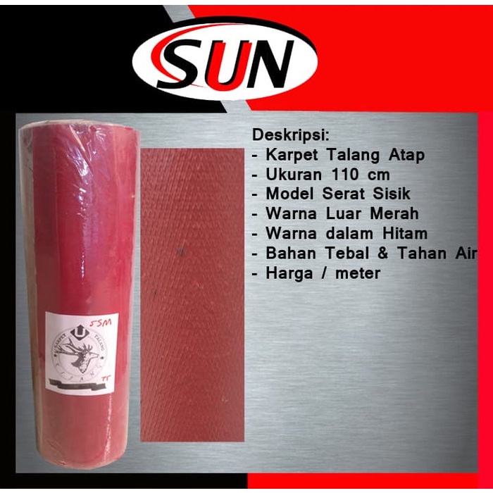 TIKAR-KARPET- KARPET TALANG AIR MERAH HITAM TEBAL 110 CM ATAP ALAS KANDANG -KARPET-TIKAR.