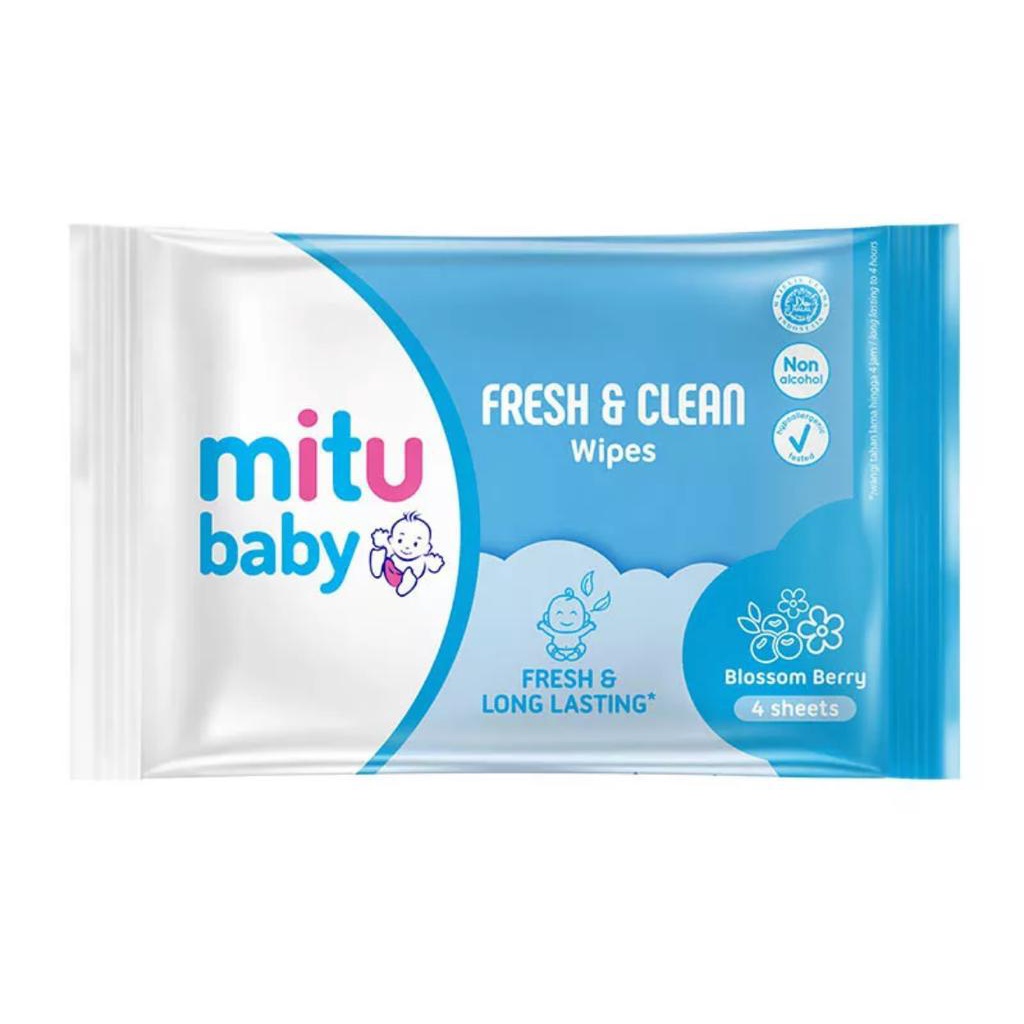 Mitu Baby Tisu Basah Wet Tissue Baby Wipes 4 Sheets