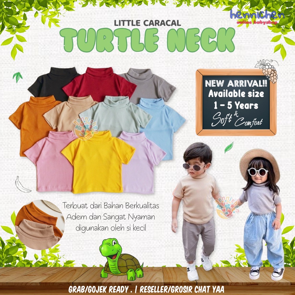 LITTLE CARACAL TURTLENECK BAJU ANAK BAJU ATASAN KAOS ANAK TURTLENECK UNISEX PAKAIAN FASHION ANAK  1 - 5 TAHUN