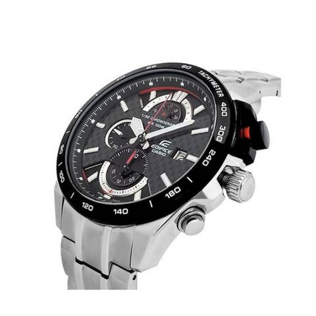 Jam Pria Casio Edifice EFR-520SP Silver List Black Stainless Ori Bm