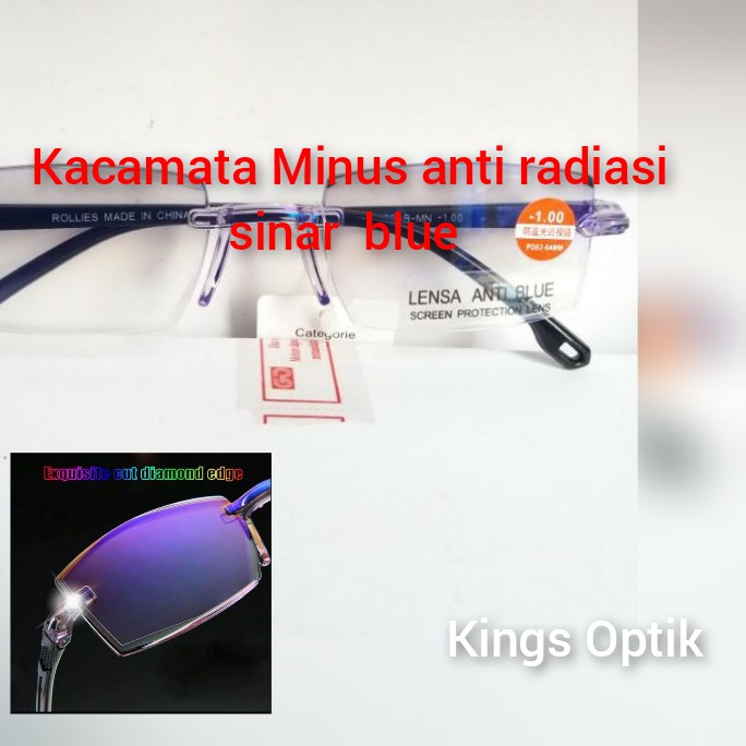 kacamata min anti radiasi sinar UV  blueray anti silau murah original import