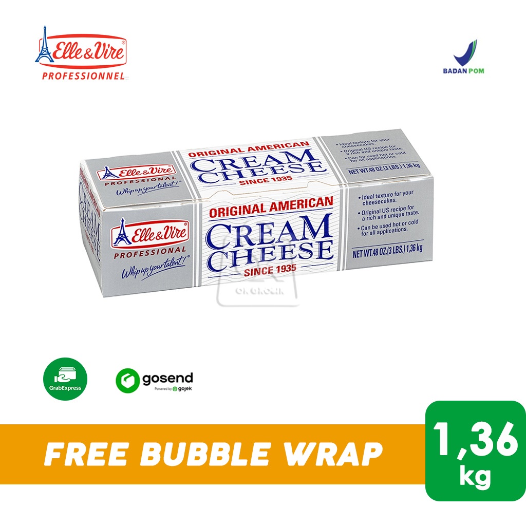 

Elle Vire Cream Cheese Original American 34% (1,36 kg) KHUSUS INSTANT