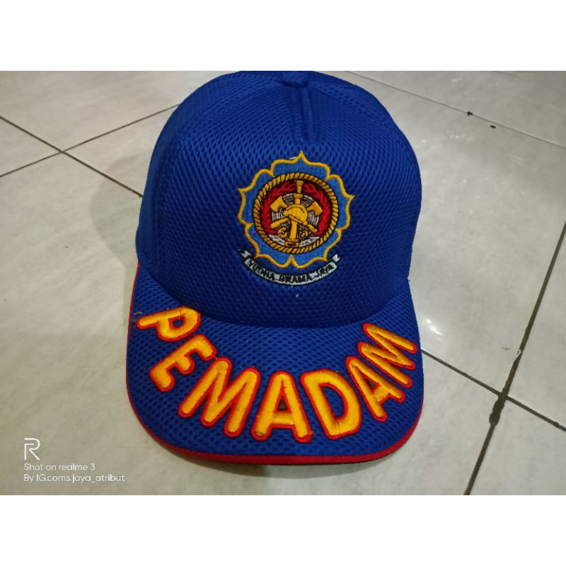topi pemadam bordir timbul