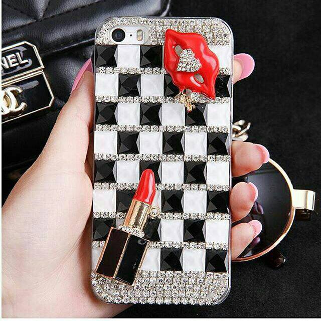 Case Oppo ip samsung Bling case lips BW Samsung A71 A51 Oppo F9 Samsung S11plus