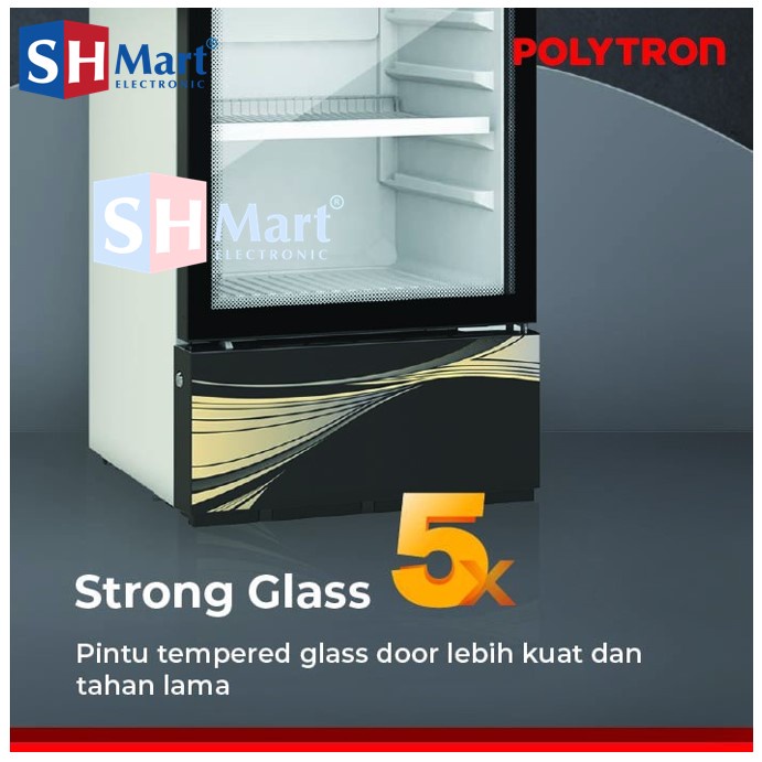 SHOWCASE POLYTRON 3 RAK KAPASITAS 180 LITER SCN-187 / SCN187 / SCN 187 (MEDAN)