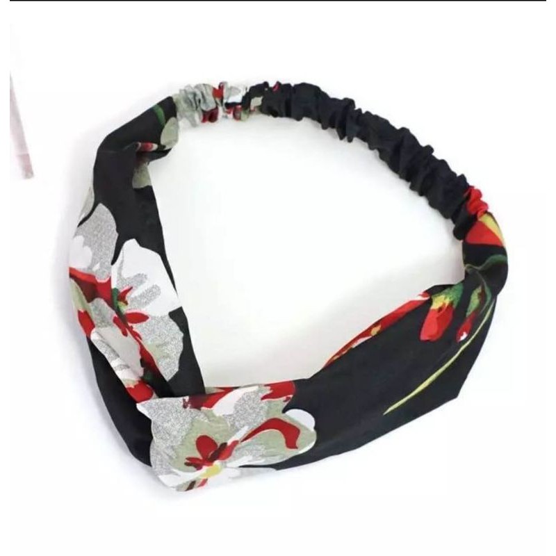 FLOWER HEADBAND BANDO KOREA MOTIF BUNGA BAHAN KAIN