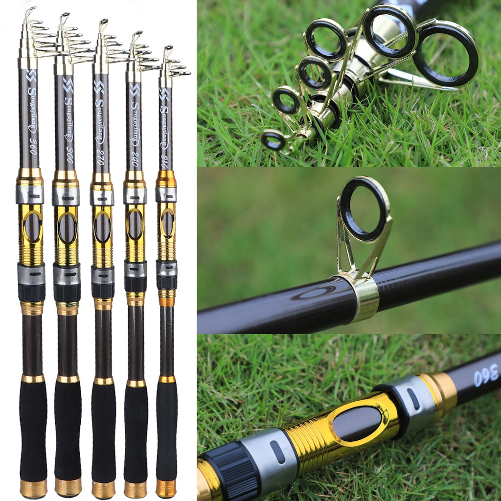 Sougayilang Pancing Teleskopik Portabel 2.1m-3.6m Carbon Fiber Spinning Fishing Rod