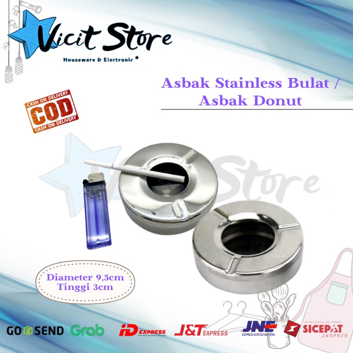 Asbak Bulat Stainless / Asbak Donat