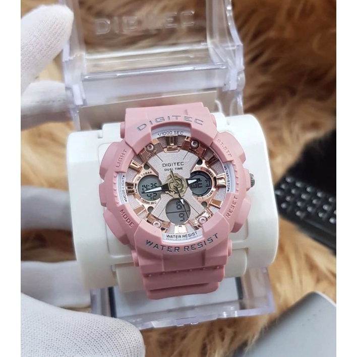JAM TANGAN DUALTIME UNISEX PRIA WANITA ORIGINAL DIGITEC DA 3032 TAHAN AIR FREE KOTAK DAN BATERE