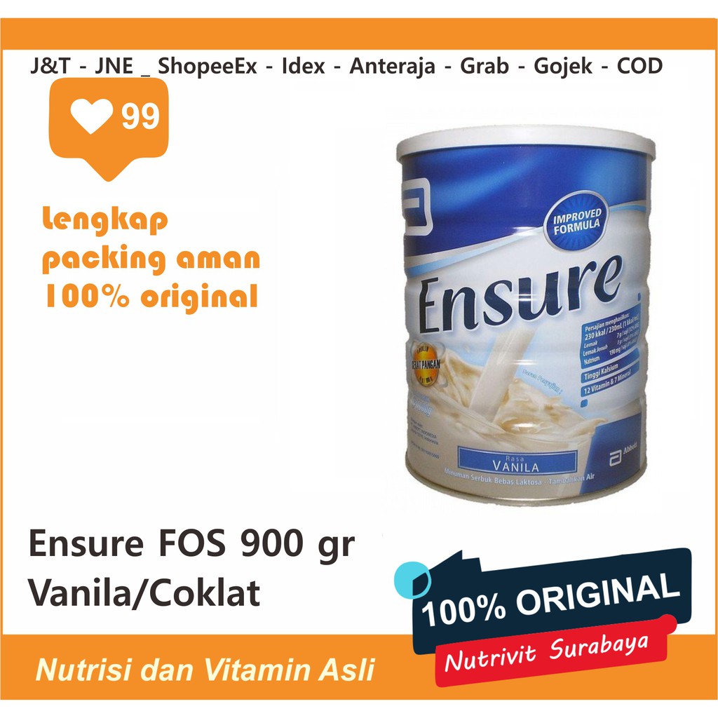 ENSURE FOS 900 GR COKLAT/VANILA