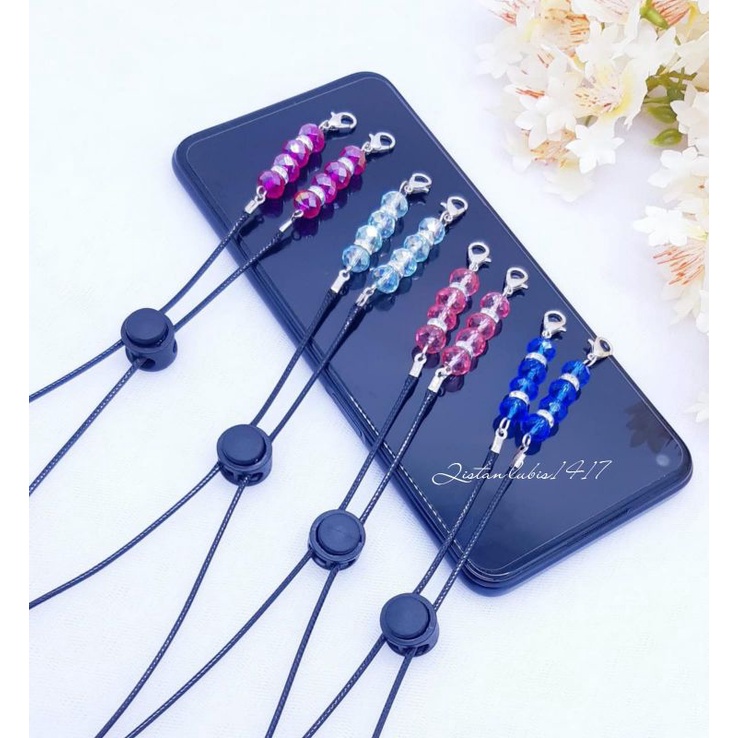 Strap kristal tali Korea seri 2 beli 10 free 2