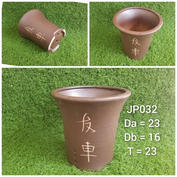 Pot keramik bulat tinggi JP032