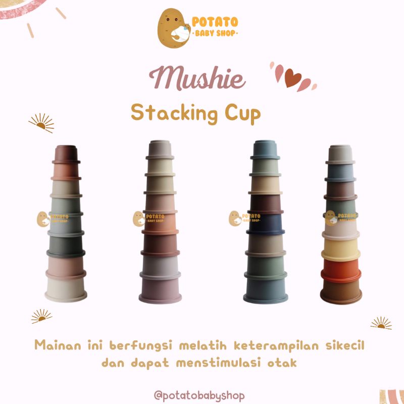 Mushie Stacking Cup Petal Forest Retro Original