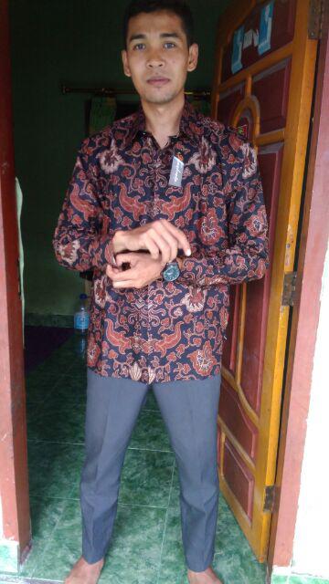 Motif Ulir Keong Size M L Xl Xxl Kemeja Batik Pria Lengan Panjang Terbaru